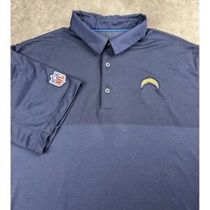Nike Los Angeles Chargers Polo Shirt Mens L Blue Dri Fit NFL Football On Field